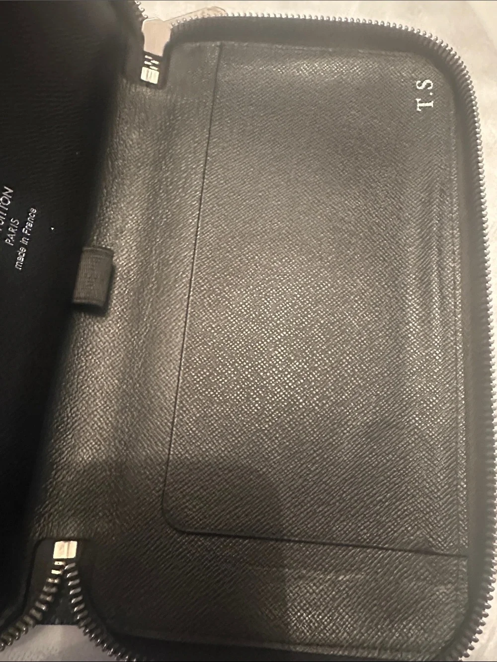 Louis Vuitton Black Textured Zip Tablet Folio Case